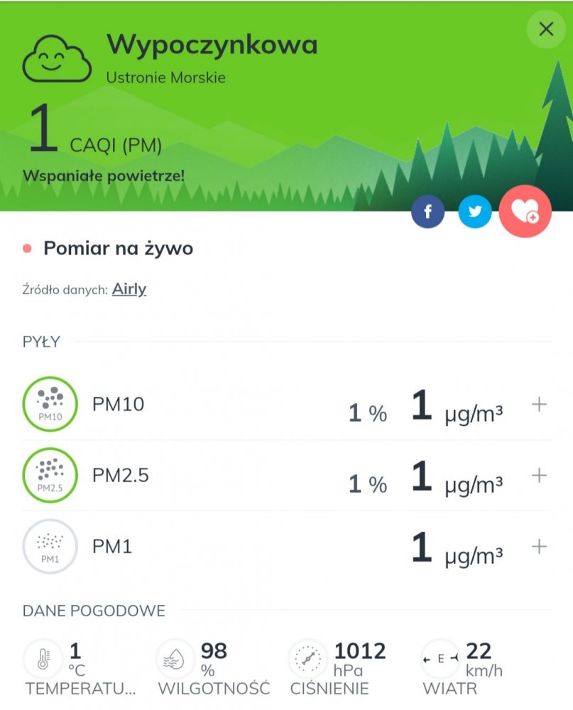 Czyste powietrze w Ustroniu Morskim