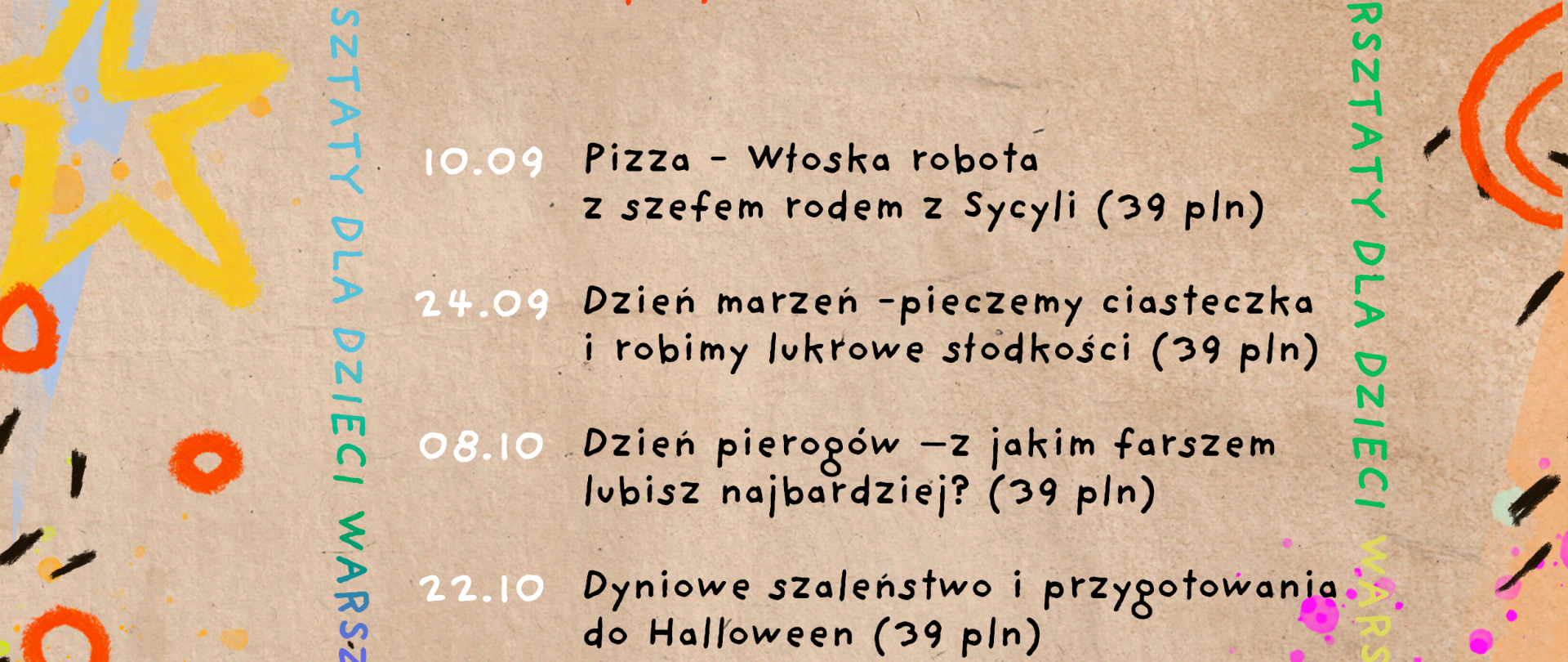 Rodzinne Niedziele - tematyczne warsztaty kulinarne we wrześniu i październiku w ARCHE Dwór Uphagena Gdańsk