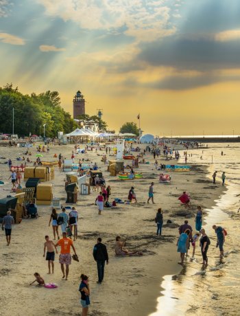 Pláž a promenáda v lázních Kolobřeh