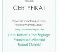 2017-12-14 - Certyfikat "Produkt Warmia Mazury"